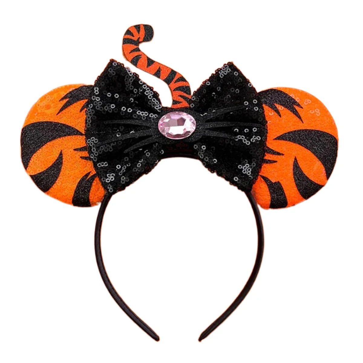 Mouse Ears Headband Cartoon Sequin Bows Headband Birthday Party Christmas Halloween Princess Cosplay Costume For Women Adult