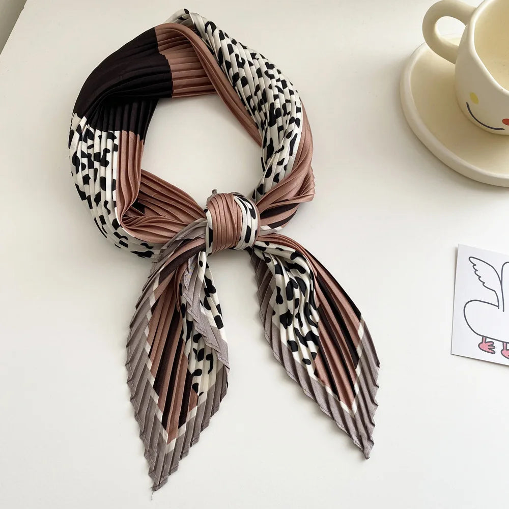 60Colors Luxury Scarf Women 70*70Cm Silk Feel Square Hair Wrapping Foulard Satin Shawl Big Size Head Bandana Hijab Handkerchief