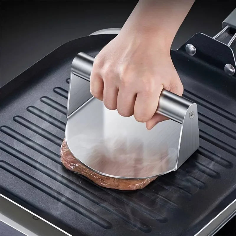 Heavy Duty Stainless Steel Smash Burger Press – BBQ Patty Smasher & Meat Press Tool