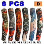 6 Pcs Tattoo Sleeves Sun Protection Men Women Summer Seamless Arm Cover Cool Outdoor Cycling Breathable Cycling Tattoo Sleeves