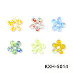 6pcs Irregular Shape Cute Mini Glass Flower Ornament Christmas Wedding Party Decor Supplies DIY Girl Jewelry Pendant Accessories