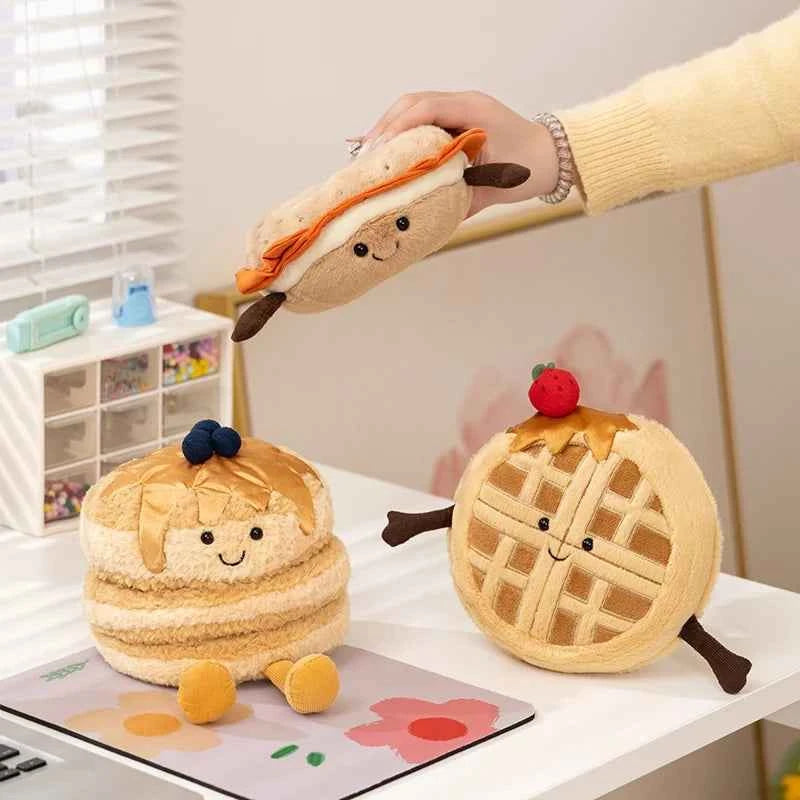 Cute Dessert Series Plush Toy Stuffed Food Cake,Egg Tart,Waffle,Pancake,Macaron,éclair Soft Doll Home Decor Gift for Children