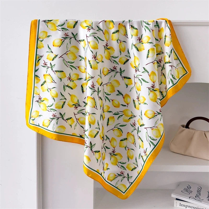 70cm New Luxury Printed Scarves Women's Silk Scarf Spring and Summer Floral Decorations Small Neckties Hairbands Bags Wholesale