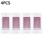 6pcs Metal Gold Silver Birthday Candles DIY Colorful Cake Decoration Baby Shower Gender Reveal Cupcake Decorating Candle Toppers