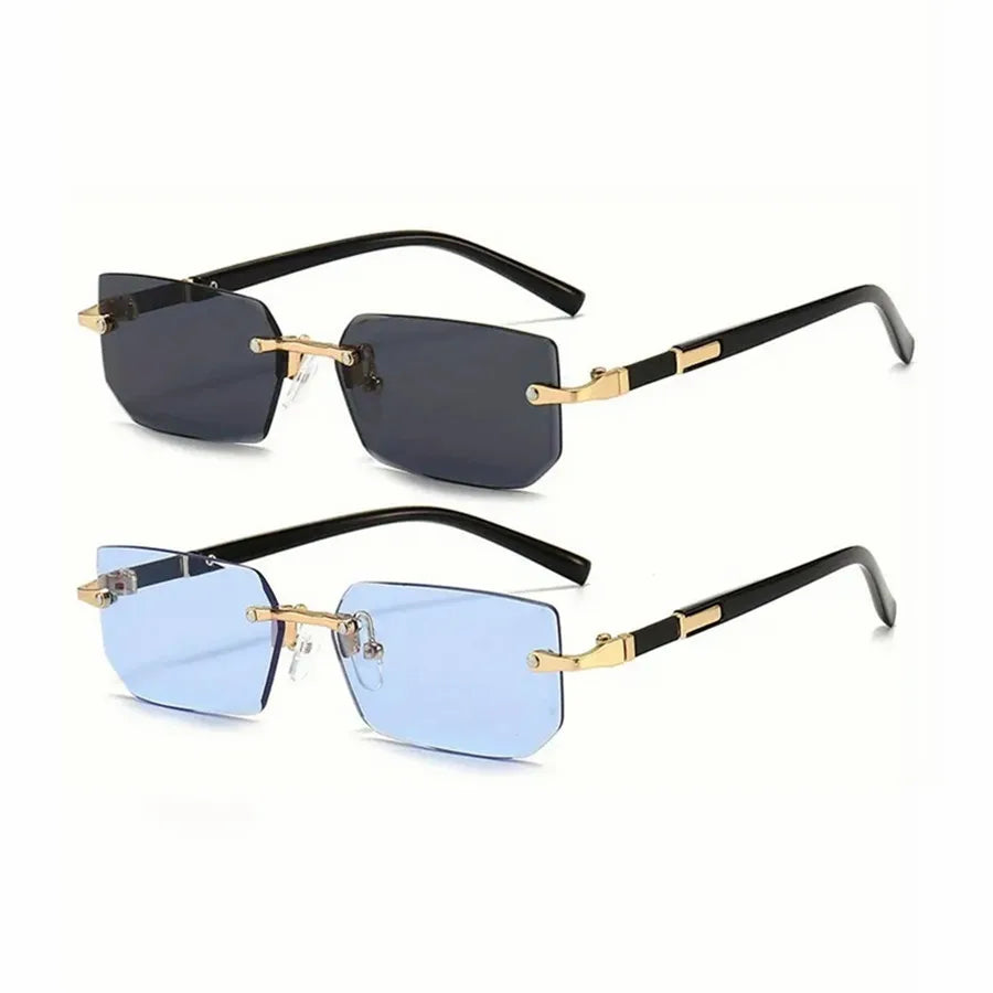 Rimless Rectangle UV400 Fashion Sunglasses for Women & Men