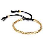 Handmade Tibetan Copper Bead Bracelet Buddhist Braided Cotton Luck Rope Bracelet Good Luck Success Amulet Women Men Vintage