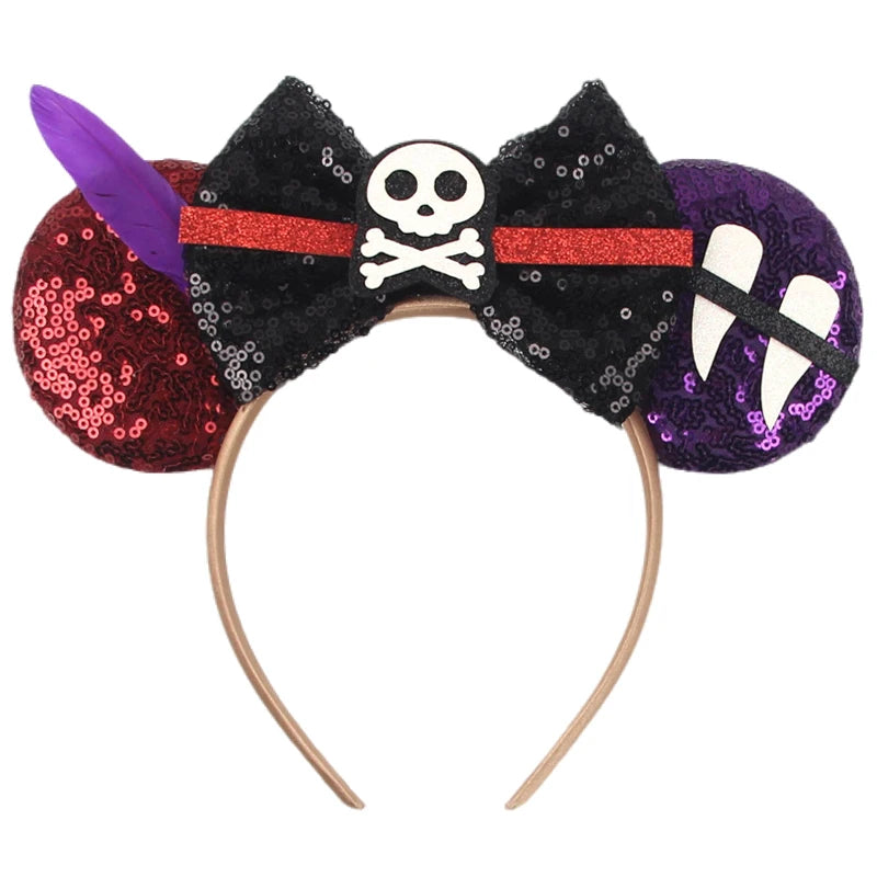 2026 Latest Fashion Ear Headband Sequin Bows For Girl Adult Kids Halloween Party Cosplay Hair Accessories Princess Hairband