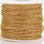 2/10 Meters Stainless Steel Chain 1 1.5 2mm Gold&Steel Color Link for DIY Jewelry Making Necklace Bracelet Bulk Chain Supplies