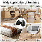 16PCS Black Chair Leg Protectors Foot Cover Diagonal with Thick Wrap Felt Pads Silicone Furniture Table Feet For Hardwood Floors