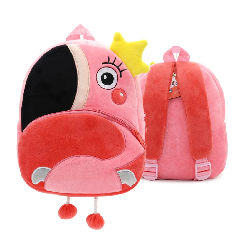 Cute Cartoon Animal Plush Backpack Soft Children Kindergarten Schoolbag Toddler Travel Bag Gift For Girls Boys
