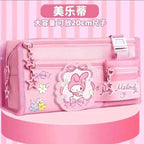 Sanrio Series Pencil Case Kuromi Cartoon Animation Good-Looking Large Capacity Children Pencil Storage Stationery Box Wholesale