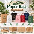 Custom Paper Bags Wholesale Personalized Logo Kraft Paper Shopping Bags Custom Printed Packaging Gift Bags Manufacturer Supplier