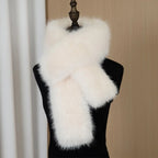 1pcFashionable 180cm Fake Fur Long Scarf Soft Plush Thick Long Strip Scarf Fur Decor Luxury Wraps Shawl Party Ladies Neck Warmer