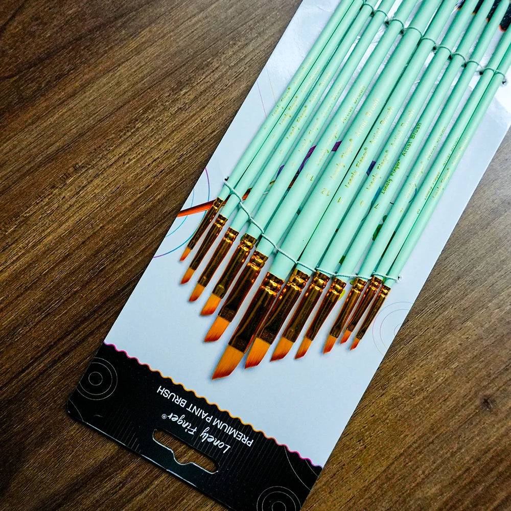 12/24/48pcs Paint Brushes Set Professional Paint Brush Round Pointed Tip Nylon Acrylic Brush For Acrylic Watercolor Oil Painting