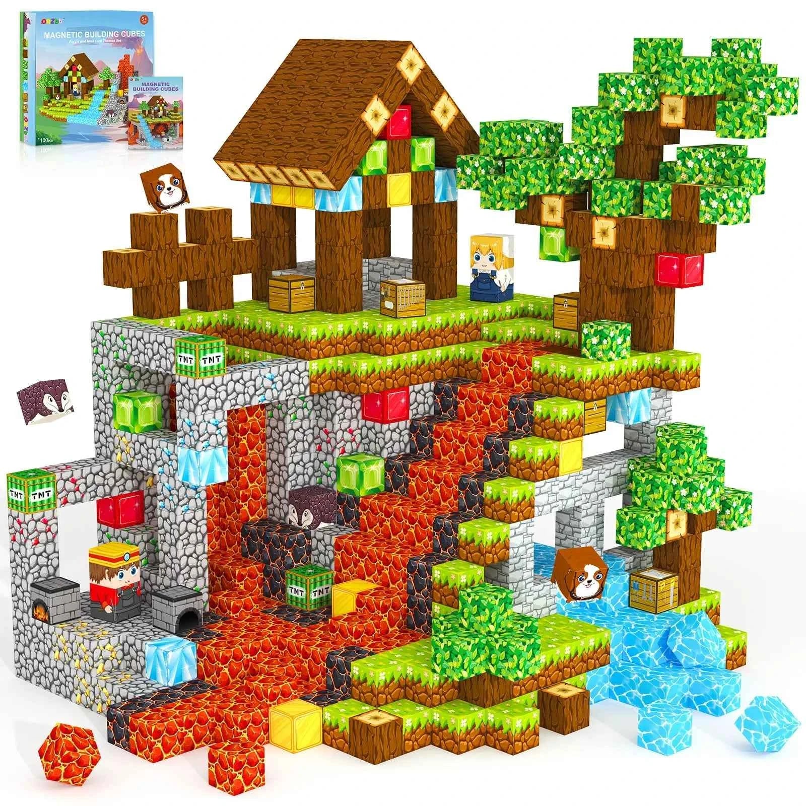 Magnetic Blocks, Magnetic Tiles Building Blocks, Magnet Cubes Toddler Kids Toys, Sensory STEM Toys for 3-5 4-6 5-7 6-8 Year Old