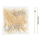 100Pcs Disposable Bamboo Skewer Hawaiian Flamingo Pearl Cocktail Picks Buffet Food Fruit Forks For Wedding Birthday Party Decor