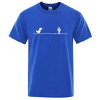 Men High Quality Cotton Blend Funny Dinosaur Print T Shirt Loose O-neck Summer Cool Men Tshirt Short Sleeve T-shirt Male Tee Top