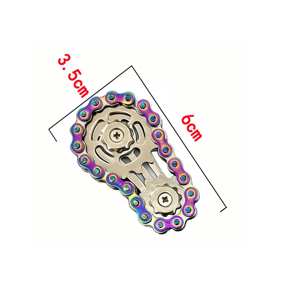 Metal Gear Bike Chain Fidget Spinner Flywheel Stress Relief Toy