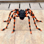 Halloween Black Giant Spider Scary Artificial Plush Spider Home Bar Haunted House Scene Ornaments Props Holiday Outdoor Decors