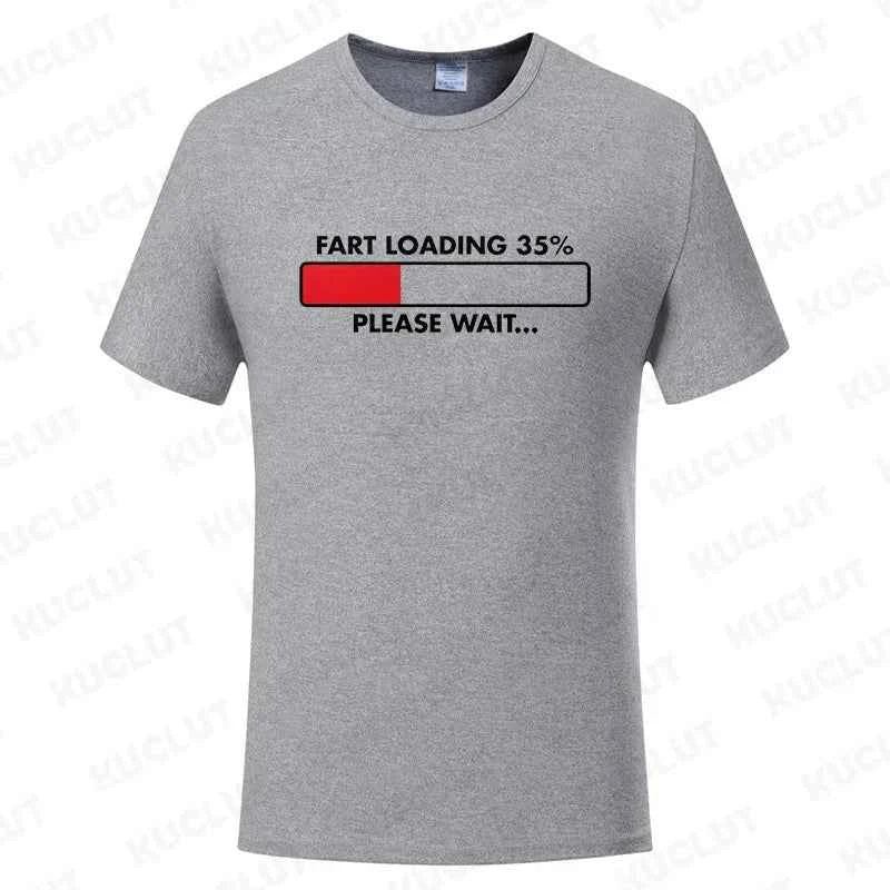 Huge Fart Loading Men's T-shirt Humor Tee Joke Gag Tshirt for Dad Gifts Guys Male Clothes Short Sleeve Tees Funny Graphic Tops