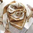 Luxury Magnetic Buckle Silk Scarf Women Print Square Scarf For Autumn Winter Warmth And Cold Resistance Fashionabl Scarves