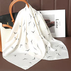 2025 Silk Shawl Print Headscarf Cat Hair Wrap Neckerchief Female Satin Square Scarf For Women Headband Foulard Hijab Bandana