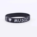1PCS ILoveMusic Wristband Men Women Silicone Rubber Bracelets&Bangles for Birthday Party Bangles Rock Music Fans Jewelry Gift