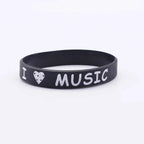 1PCS ILoveMusic Wristband Men Women Silicone Rubber Bracelets&Bangles for Birthday Party Bangles Rock Music Fans Jewelry Gift