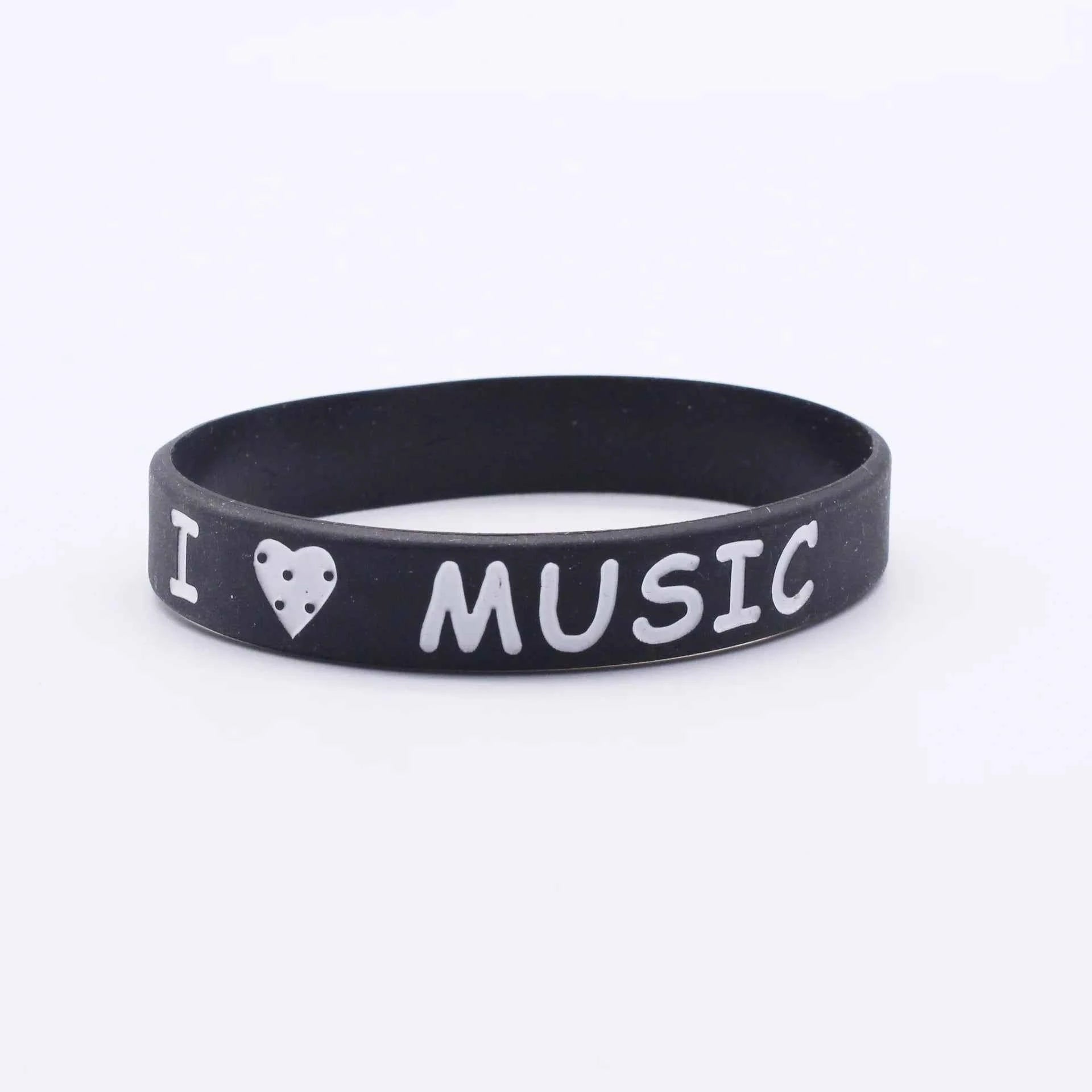 1PCS ILoveMusic Wristband Men Women Silicone Rubber Bracelets&Bangles for Birthday Party Bangles Rock Music Fans Jewelry Gift