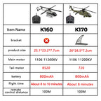 WLtoys K170 RC Helicopter 2.4G 6-Aixs Gyroscope 4CH Altitude Hold Optical Flow Remote Control Helicopter Toys for Children