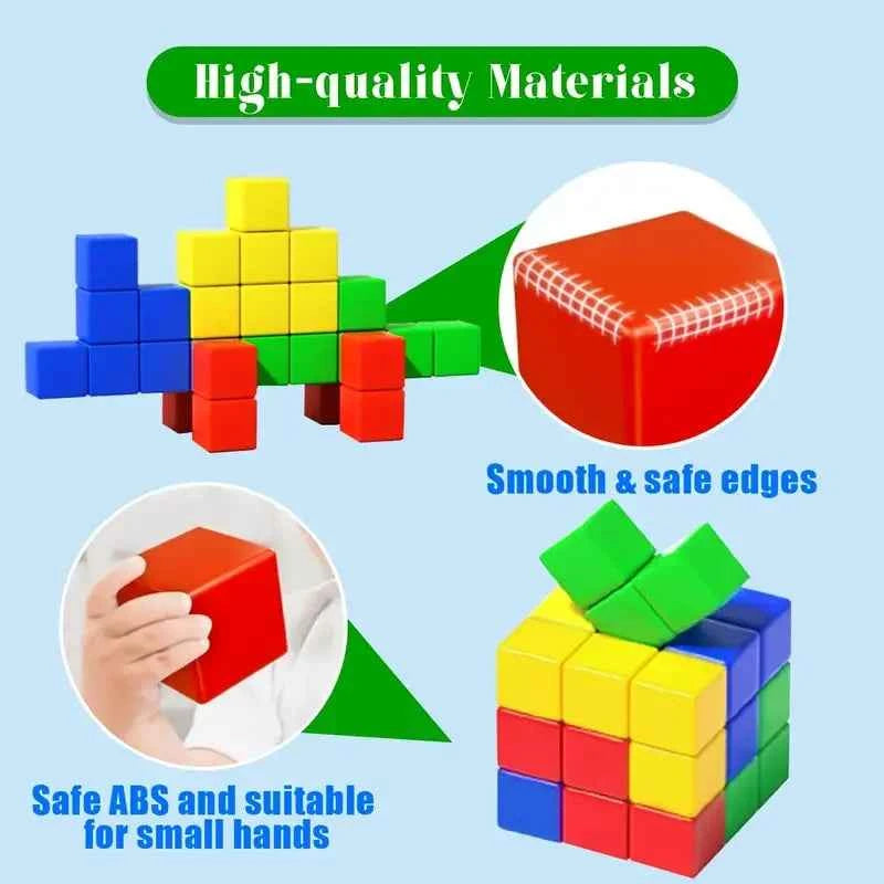 Magnetic Cubes Building Blocks STEM Learning Toy for Kids