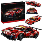 1684PCS Technical 488 GTE Champion GT Performance 1:8 Scale Racing Car Model Building Kits Sport Car Toy 42125 Collectible Decor