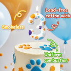 Blue Dog Paw Themed Birthday Candle Number 0-9 Party Decoration Cartoon Dog Paw Candle for Cake Toppers Party Supplies