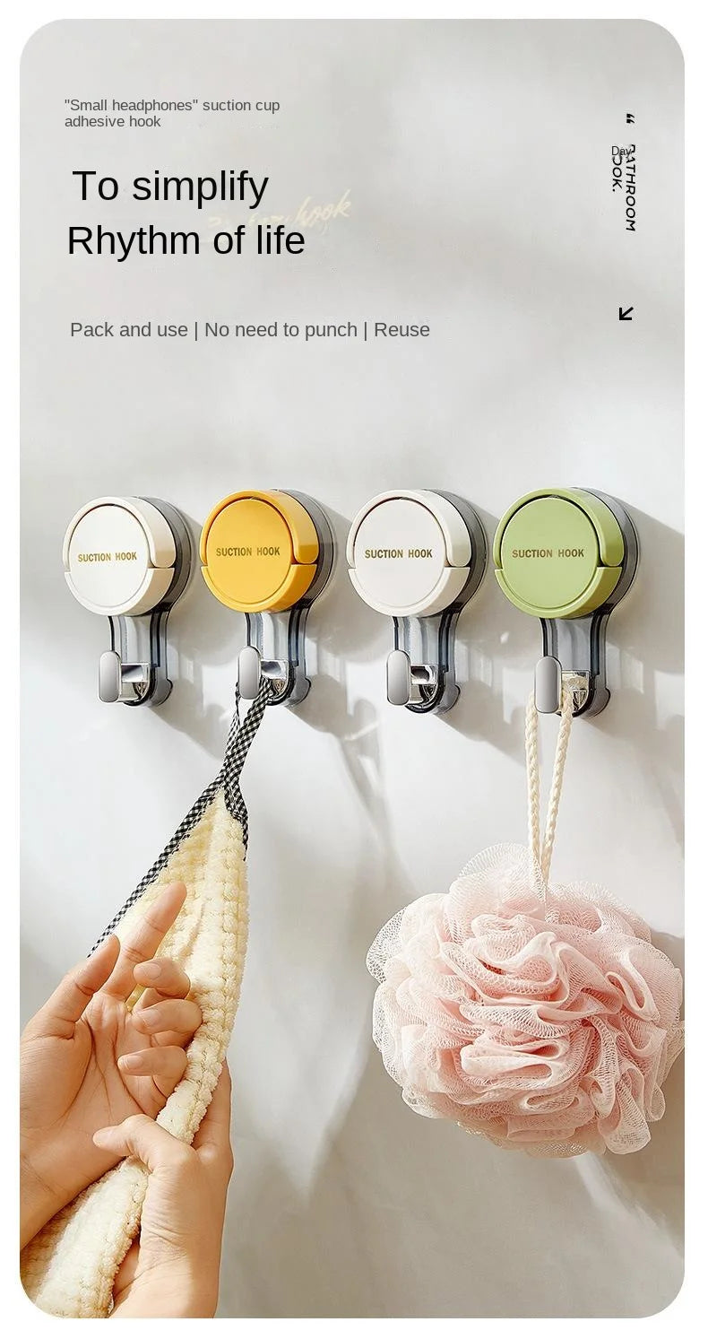 1/4/8pc Suction Hooks Strong Vacuum Power Traceless No-Drilling Adhesive Hooks for Home Bathroom Kitchen Door Back and Toilet