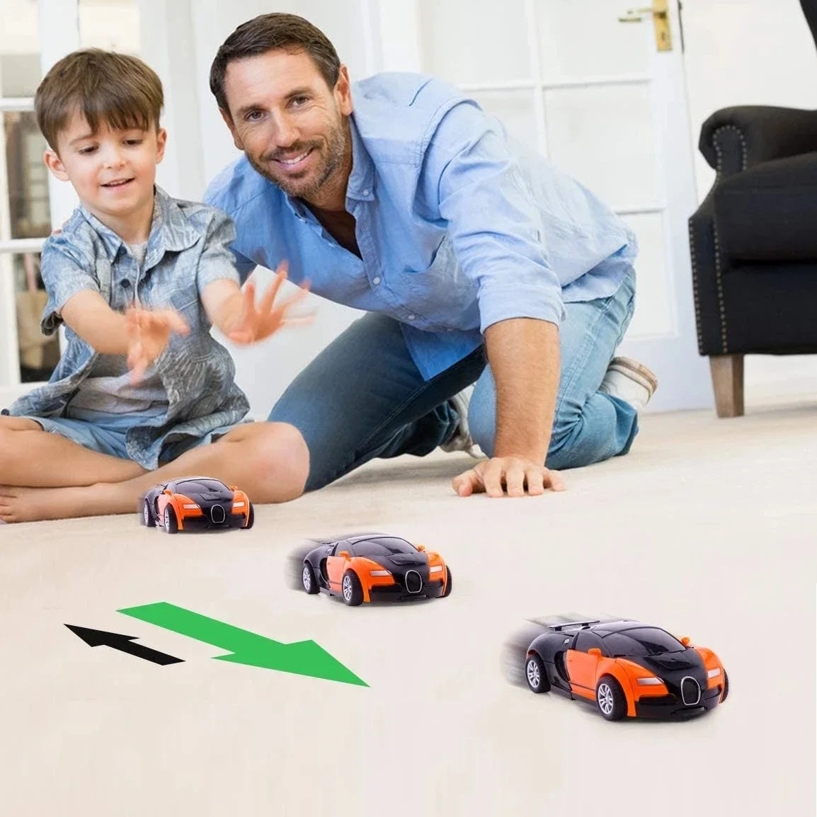 Mini 2 In 1 Car Toys One-key Transformable Car Toys Automatic Transforming Robot Model Car Diecasts Toy Boys Gifts Children Toy