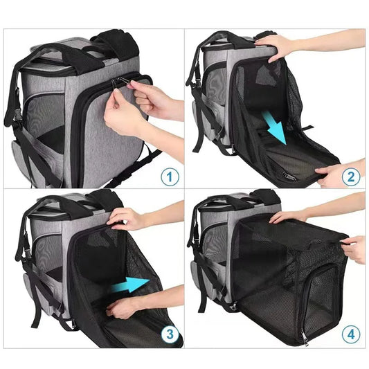 Breathable Expandable Pet Carrier Backpack – Travel Bag for Cats & Dogs