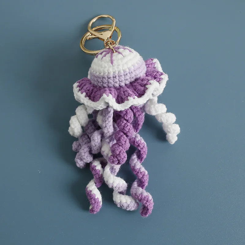 Funny Shrimp Crochet Keychain Cute Ocean Bag Charm