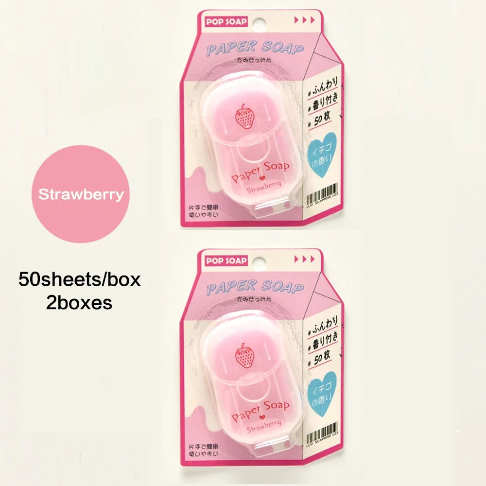 Portable Hand Soap Sheets for Travel | Dissolving Cleanser Wipes | Alcohol-Free | On-the-Go 50 sheets/box