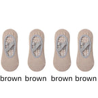 1/ 4Pair Professional Women Yoga Sock Silicone Anti-slip Ballet Pilates Socks Women Backless Breathable Bandage Yoga Sport Socks