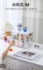 1/2/3/4PCS Acrylic Clear Display Storage Box for Fingures Foldable Display Case for Figurines Dolls Action Figure Organizer box