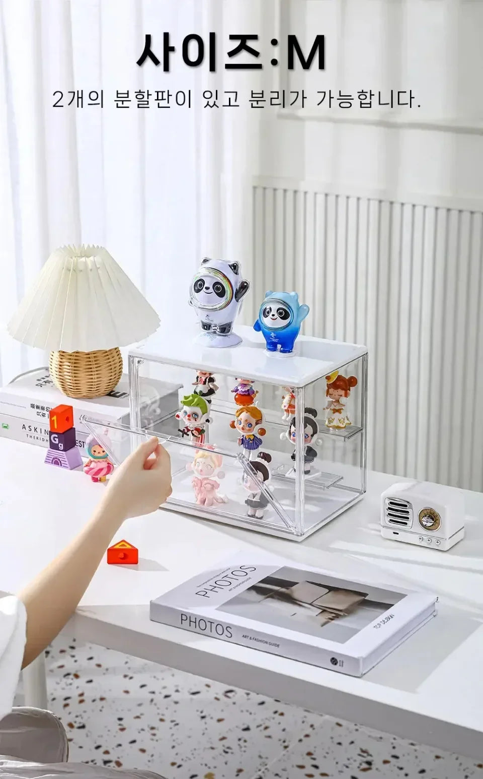 1/2/3/4PCS Acrylic Clear Display Storage Box for Fingures Foldable Display Case for Figurines Dolls Action Figure Organizer box