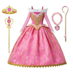 Girls Sleeping Beauty Aurora Cosplay Princess Dress Kids Rapunzel Frozen Elsa Cinderella Costume Party Clothing 2-10Years