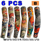 6 Pcs Tattoo Sleeves Sun Protection Men Women Summer Seamless Arm Cover Cool Outdoor Cycling Breathable Cycling Tattoo Sleeves