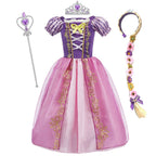 Girls Rapunzel Princess Costume Dress – Tangled Cosplay Outfit