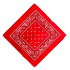Hip Hop Cowboy Paisley Scarf Large Bandana Head Square Scarf Men Women 55x55cm Black Red White