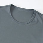 2/4/6-Pcs Four Seasons Men's Solid Color Round Neck Short Sleeve Top With Printed Cuffs Youth Sports And Leisure Fashion T-Shirt