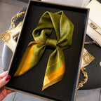 2025 New Fashion 70X70cmPrinted Women's Scarf Pashmina Silk Scarf Square Shawl Decorative Headband Neck Luxury Design Bandana