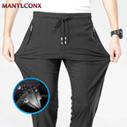 Breathable Men's Casual Pants Quick Dry Straight Elastic Waist Jogger Sweatpants Korean Classic Sport Trousers Plus Size 4XL 5XL