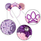 New Christmas Halloween Mouse Ears Headband Cartoon Sequin Bows Headband Birthday Party Princess Cosplay Costume For Women Adult