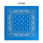 70CM Oversized Hip Hop Amoeba Cashew Cotton Square Bandana Scarf Headband Black Paisley Gifts For Men/Boys/Girls